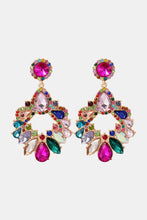 Load image into Gallery viewer, 3 Colors - Zinc Alloy Frame Glass Stone Dangle Earrings Ti Amo I love you
