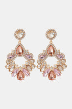 Load image into Gallery viewer, 3 Colors - Zinc Alloy Frame Glass Stone Dangle Earrings Ti Amo I love you
