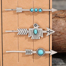 Load image into Gallery viewer, 3 PCS/Set Artificial Turquoise Hair Pins Ti Amo I love you
