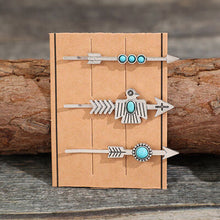 Load image into Gallery viewer, 3 PCS/Set Artificial Turquoise Hair Pins Ti Amo I love you
