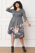 Load image into Gallery viewer, 3 Styles - Womens Plus Size - Asymmetrical Accent Midi Dress - Sizes 1X-3X Ti Amo I love you
