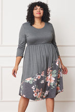 Load image into Gallery viewer, 3 Styles - Womens Plus Size - Asymmetrical Accent Midi Dress - Sizes 1X-3X Ti Amo I love you
