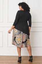 Load image into Gallery viewer, 3 Styles - Womens Plus Size - Asymmetrical Accent Midi Dress - Sizes 1X-3X Ti Amo I love you
