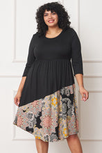 Load image into Gallery viewer, 3 Styles - Womens Plus Size - Asymmetrical Accent Midi Dress - Sizes 1X-3X Ti Amo I love you
