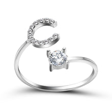 Load image into Gallery viewer, Womens New Design Adjustable 26 Initial Letter Ring Fashion Simple Elegant Jewelry
