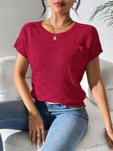 Load image into Gallery viewer, Round Neck Short Sleeve Knit Top
