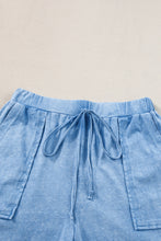 Load image into Gallery viewer, Dusk Blue Mineral Wash Tee and Drawstring Shorts Set
