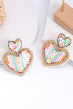 Load image into Gallery viewer, Pink Colorful Sequined Hearts Fashion Earrings
