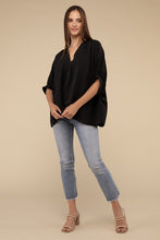 Load image into Gallery viewer, Woven Airflow V-Neck Puff Half Sleeve Top
