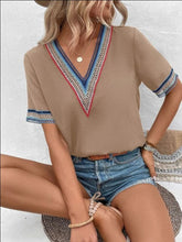 Load image into Gallery viewer, Full Size V-Neck Short Sleeve Blouse
