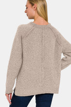 Load image into Gallery viewer, Zenana Side Slit Raglan Sleeve Sweater
