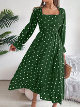 Load image into Gallery viewer, Polka Dot Flounce Sleeve Midi Dress
