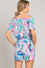 Load image into Gallery viewer, Cotton Bleu by Nu Label Abstracted Print Tie Front Shorts
