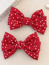 Load image into Gallery viewer, 2-Piece Polka Dot Bow Hair Clip
