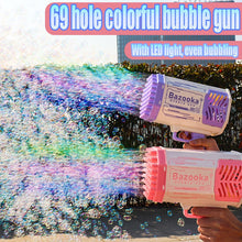 Load image into Gallery viewer, Bubble Machine Gun Rocket with 69 Holes, Automatic Blower and Light Toy
