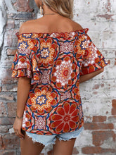 Load image into Gallery viewer, Printed Off-Shoulder Half Sleeve Blouse
