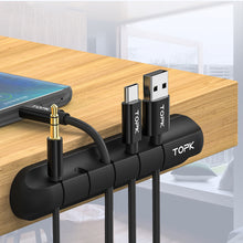 Load image into Gallery viewer, Silicone USB Cable Winder Desktop Cable Organizer Management Multipurpose Clips Cables Protector For Wired Headphones
