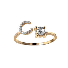 Load image into Gallery viewer, Womens New Design Adjustable 26 Initial Letter Ring Fashion Simple Elegant Jewelry
