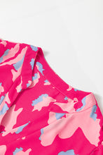 Load image into Gallery viewer, Pink Abstract Printed Puff Short Sleeve Tiered Loose Dress
