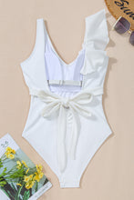 Load image into Gallery viewer, Ruffled V-Neck Wide Strap One-Piece Swimwear
