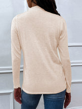 Load image into Gallery viewer, Shiny Drawstring Mock Neck Long Sleeve T-Shirt
