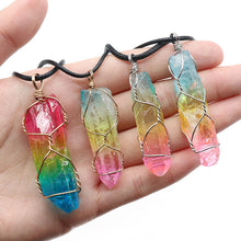 Load image into Gallery viewer, Stone Crystal Pillar Tree Of Life Pendant Fashion Necklace
