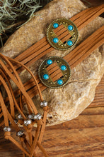 Load image into Gallery viewer, Chestnut Western Turquoise Decor Layered String Tassel Belt
