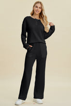 Load image into Gallery viewer, Double Take Full Size Cable-Knit Long Sleeve Top and Pants Set
