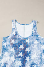 Load image into Gallery viewer, Blue Vintage Washed Flag Print Shift Tank Top
