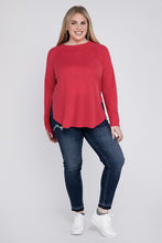 Load image into Gallery viewer, Plus Melange Baby Waffle Long Sleeve Top
