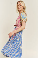 Load image into Gallery viewer, Colorblock Gingham Dress
