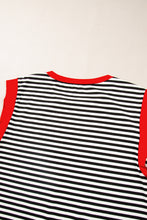 Load image into Gallery viewer, Black Stripe Colorblock Edge Round Neck Tank Top
