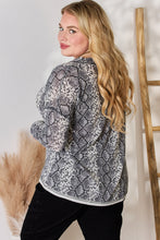 Load image into Gallery viewer, Hailey &amp; Co Full Size Snakeskin V-Neck Long Sleeve Top
