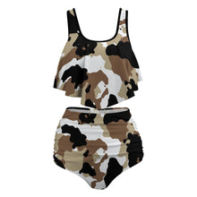 Load image into Gallery viewer, Ti Amo I love you - Exclusive Brand - White, Cod Gray, Donkey Brown, Tobacco Brown 2 Camouflage - Womens Plus Size - Bikini Swimsuit
