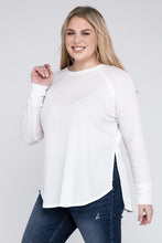 Load image into Gallery viewer, Plus Melange Baby Waffle Long Sleeve Top
