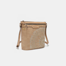 Load image into Gallery viewer, Nicole Lee USA Metallic Stitching Embroidery Inlaid Rhinestone Crossbody Bag
