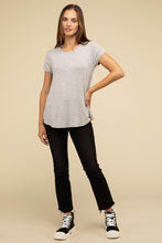 Load image into Gallery viewer, Flowy Round Hem Rayon Short Sleeve Top
