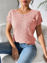 Load image into Gallery viewer, Round Neck Short Sleeve Knit Top
