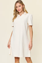 Load image into Gallery viewer, Double Take Full Size Texture Collared Neck Short Sleeve Dress
