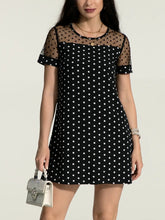 Load image into Gallery viewer, Polka Dot Short Sleeve Mini Dress
