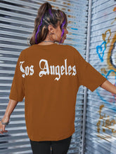 Load image into Gallery viewer, LOS ANGELES Round Neck Dropped Shoulder T-Shirt
