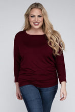 Load image into Gallery viewer, Plus Luxe Rayon Boat Neck 3/4 Sleeve Top
