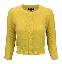 Load image into Gallery viewer, Cute Pattern Cropped Cardigan Sweater  3/4 Sleeve
