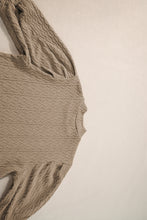 Load image into Gallery viewer, Apricot Vintage Textured Puff Sleeve Mock Neck Top
