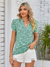 Load image into Gallery viewer, Double Take Floral Notched Neck Blouse
