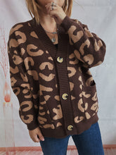 Load image into Gallery viewer, Leopard Button Front Cardigan with Pockets
