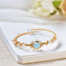 Load image into Gallery viewer, Womens Pearl Gold Plating Gold Wire Braided Vintage Style Cuff Fashion Bracelets
