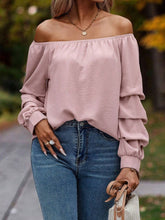 Load image into Gallery viewer, Ruched Off-Shoulder Long Sleeve Blouse
