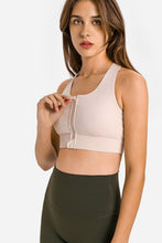 Load image into Gallery viewer, Zip Up Racerback Sports Bra
