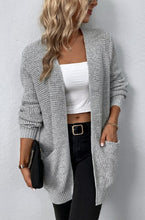 Load image into Gallery viewer, Open Front Waffle Sweater Cardigan
